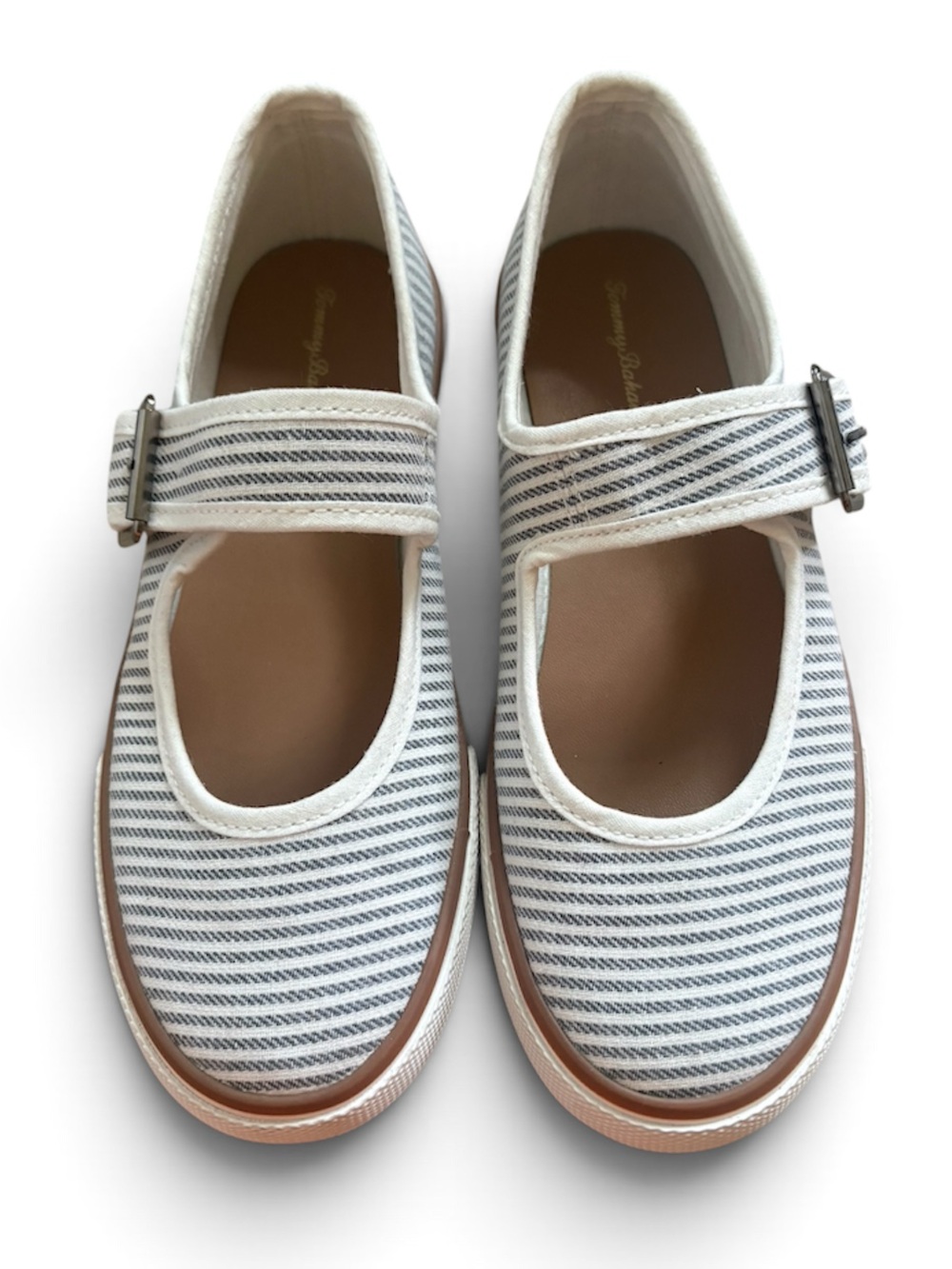 Tommy Bahama Striped Mary Jane Shoes - Blue/Grey
